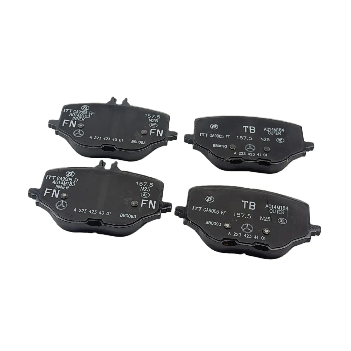 Mercedes-Benz A0004209705 brake pad set detail view for automotive brake system wholesale spare parts