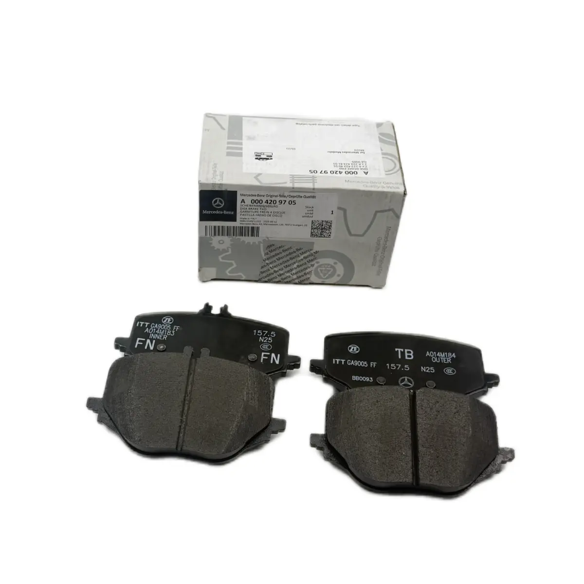 Mercedes-Benz A0004209705 brake pad set main view for automotive brake system wholesale spare parts