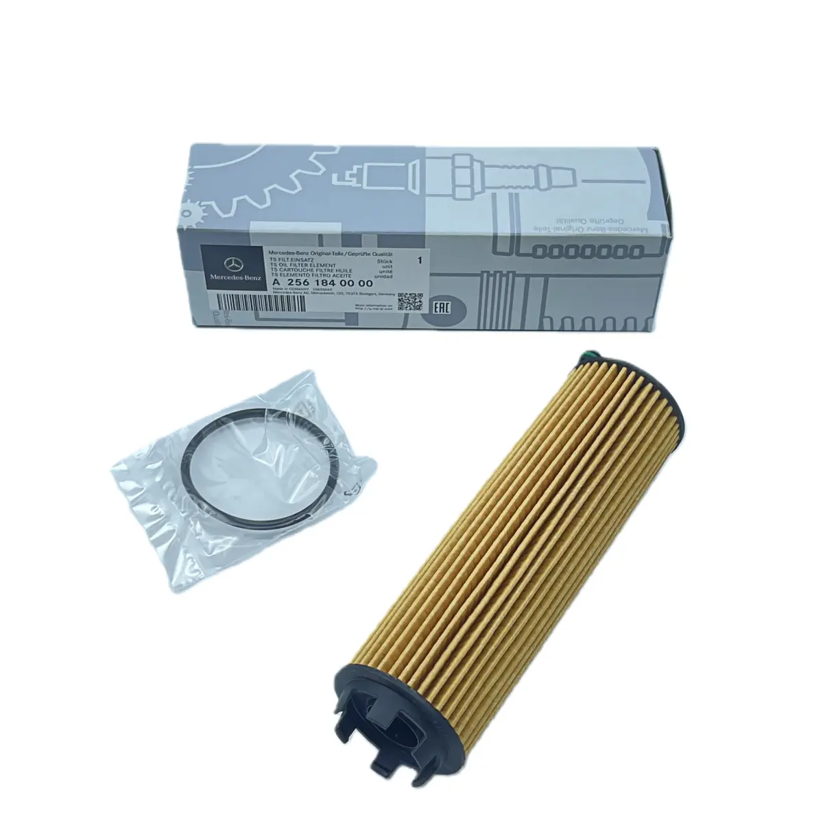 Mercedes-Benz A2561840000 engine oil filter angle view for automotive engine lubrication system wholesale spare parts