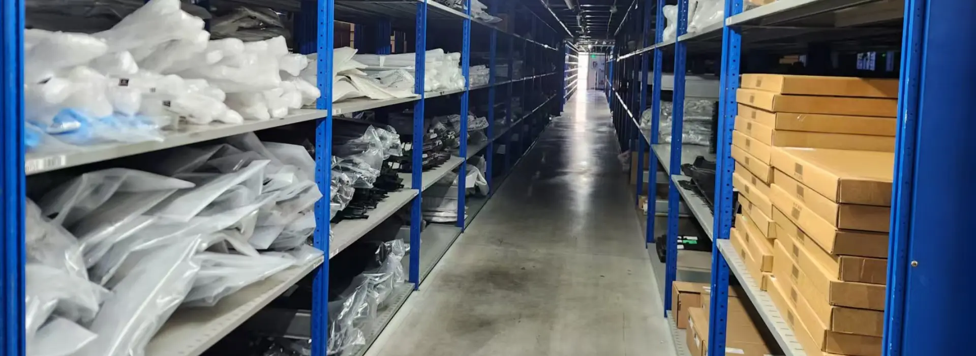 Auto parts warehouse with large stock and multiple SKUs for bulk wholesale orders